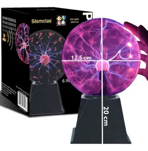 Lámpara Retro de Plasma Mediana - Esfera de Luz Interactiva Decorativa