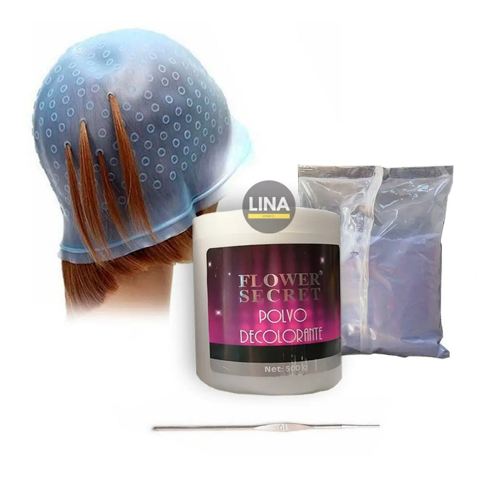 Pack Decolorante Azul 500g + Gorro Mechas Crochet Profesional