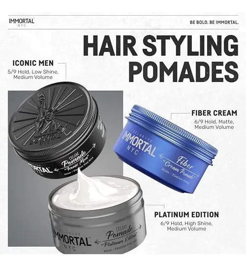 Cera Immortal NYC Iconic Men Cream Pomade - Fijación Media/Fuerte Mate 50ml