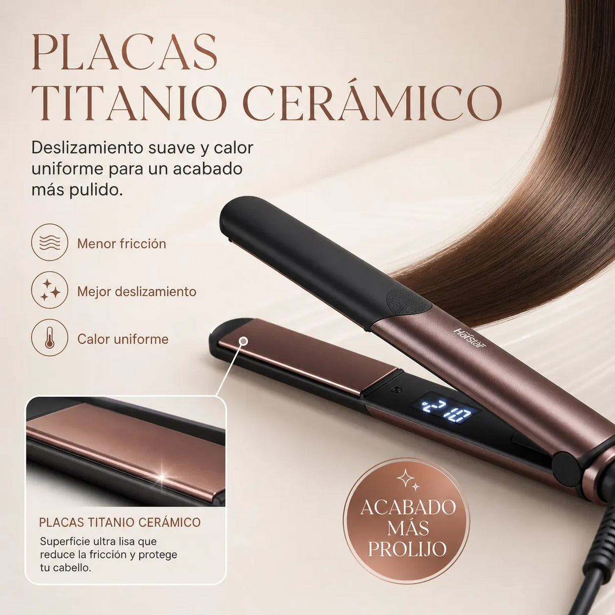 Plancha Alisadora Profesional Acabado Pulido Iron 8671