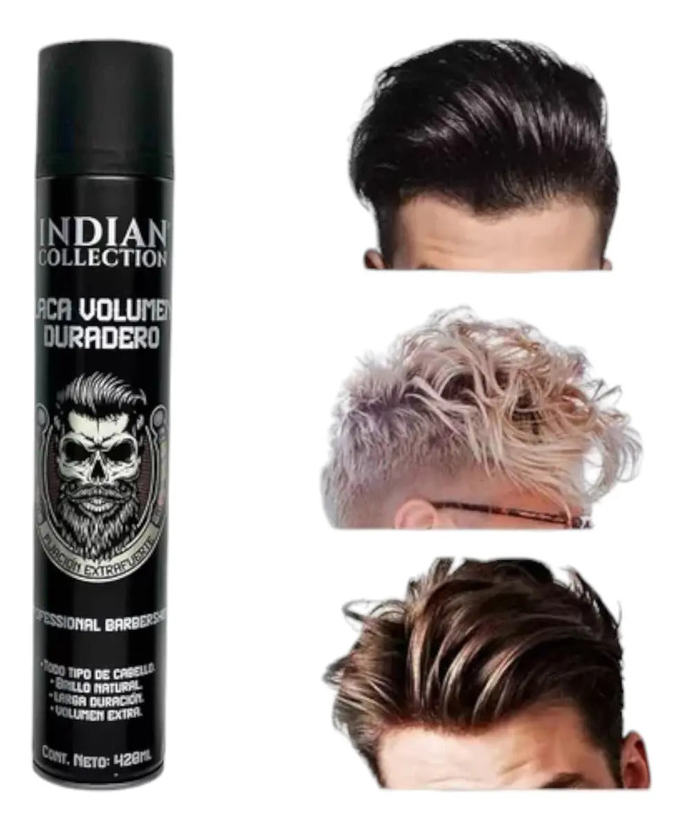 Laca Fijadora Indian Profesional - Fijación Fuerte, Volumen Extra y Brillo 24h
