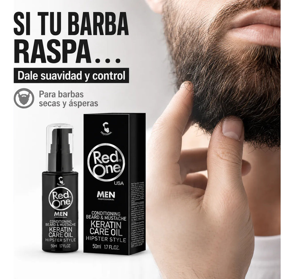 Aceite Para Barba Y Bigote Hidrata Barba Seca Red One 50ml
