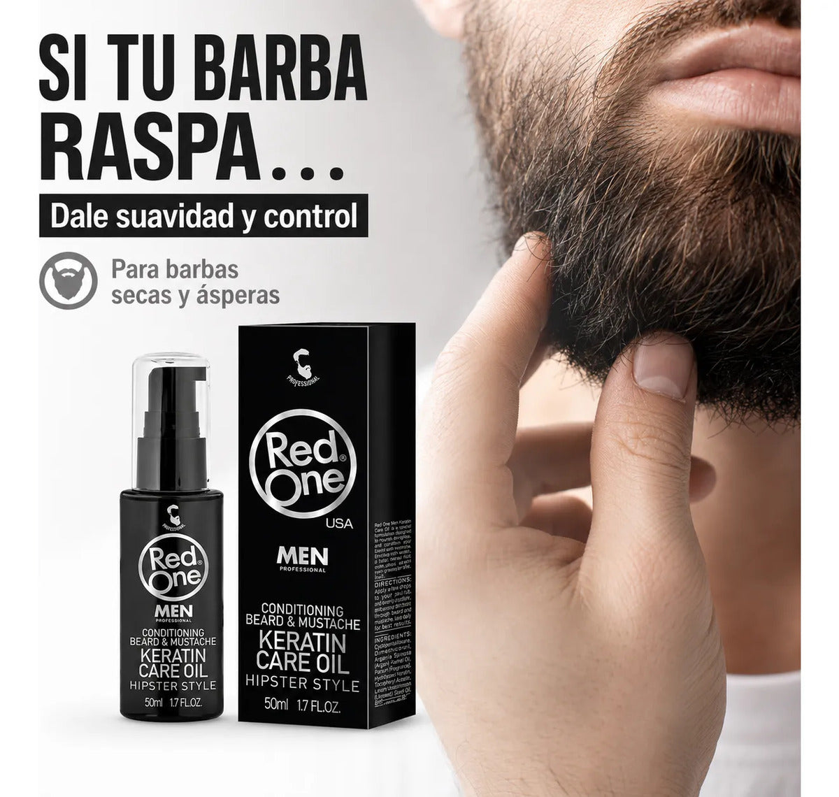 Aceite Para Barba Y Bigote Hidrata Barba Seca Red One 50ml