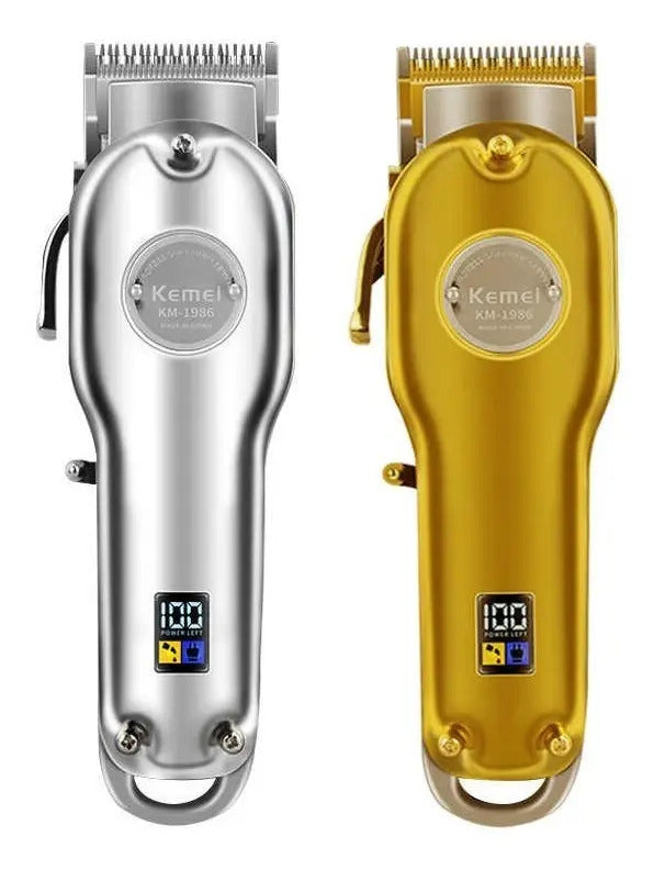 Máquina Cortadora de Pelo Profesional Kemei KM-1986 Inalámbrica Metálica con Pantalla LCD
