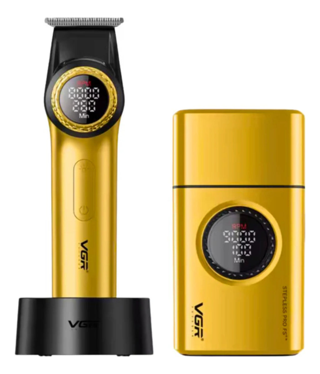 Combo VGR Trimmer V977 + Shaver 377 Afeitadora Profesional