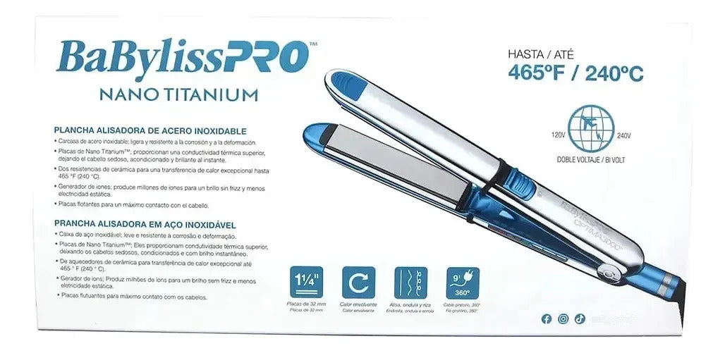 Plancha Alisadora De Pelo Profesional Babyliss Placa Titaniu
