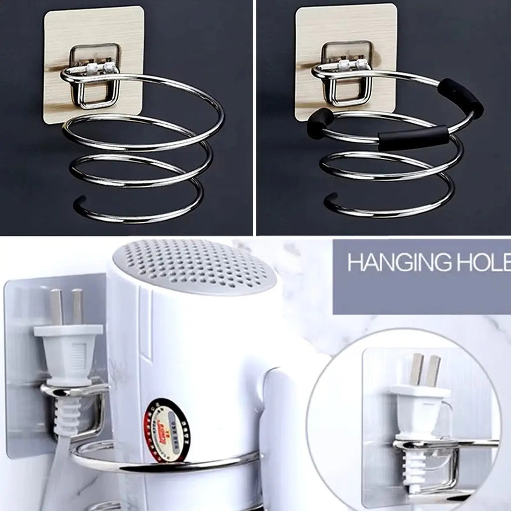 Soporte de Pared Metálico para Secador de Pelo Profesional - Diseño Espiral