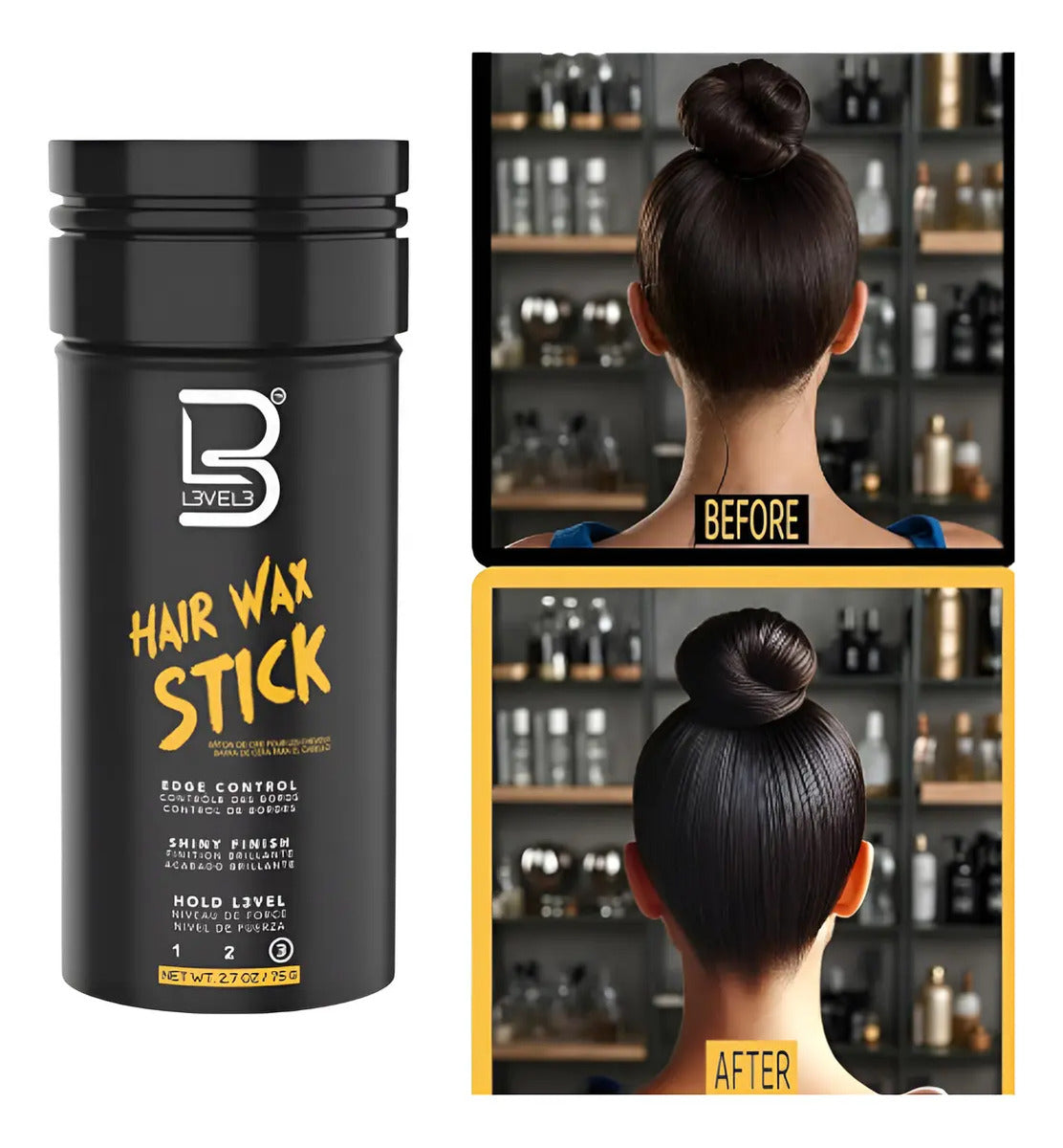 Cera en Barra Level 3 Hair Wax Stick - Fijación Máxima y Brillo 75g