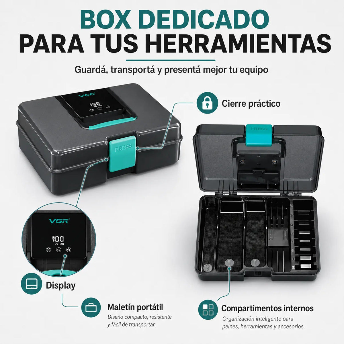 Esterilizador Y  Desinfección Uv Profesional De Barbería VGR