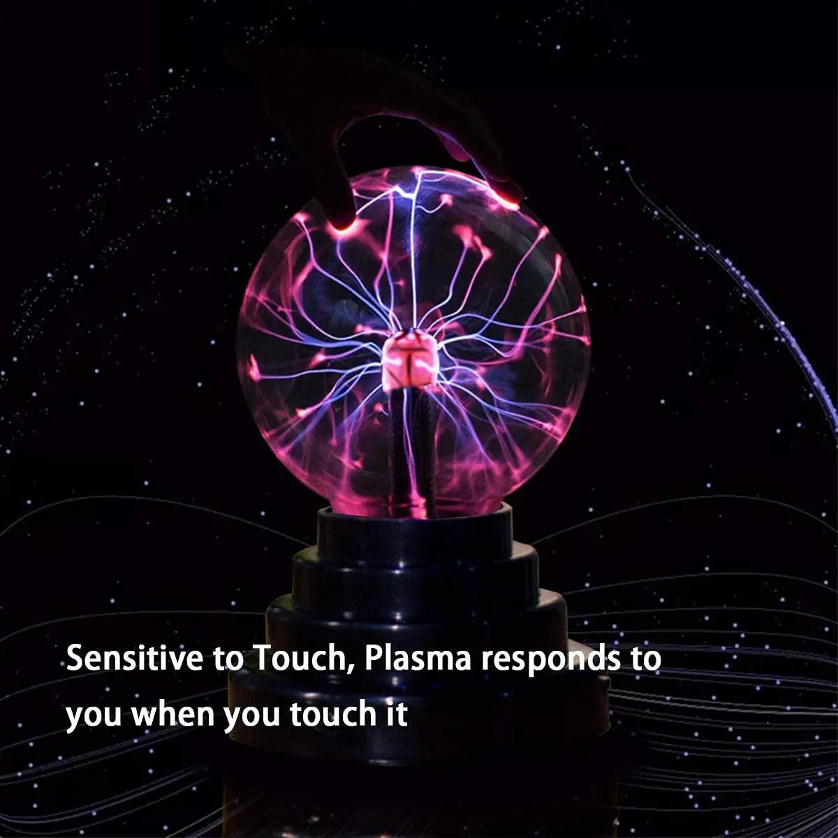 Lámpara Retro de Plasma Mediana - Esfera de Luz Interactiva Decorativa