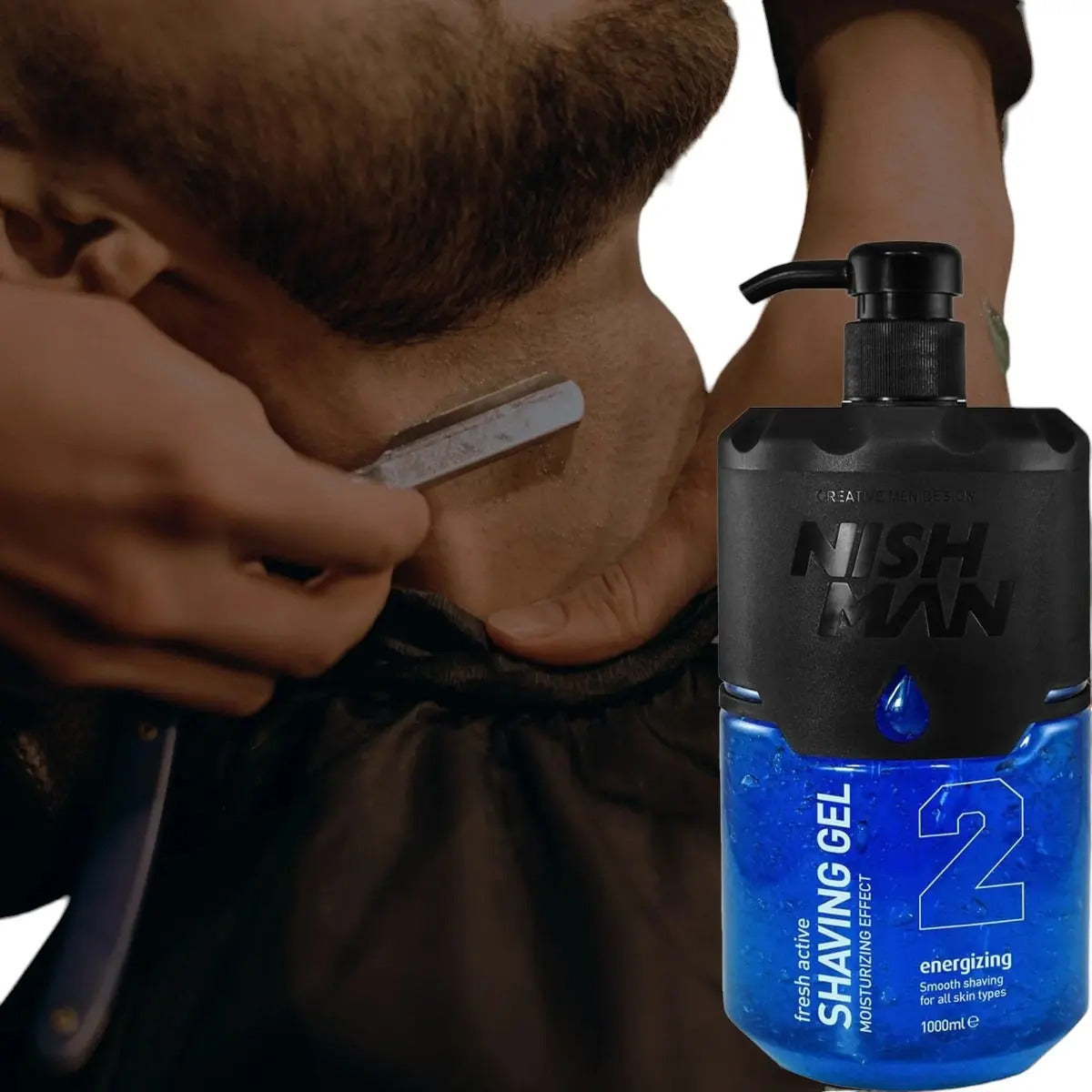 Shaving Gel Nishman Fresh Active Nº2 Energizing 1000ml - Gel de Afeitar Profesional