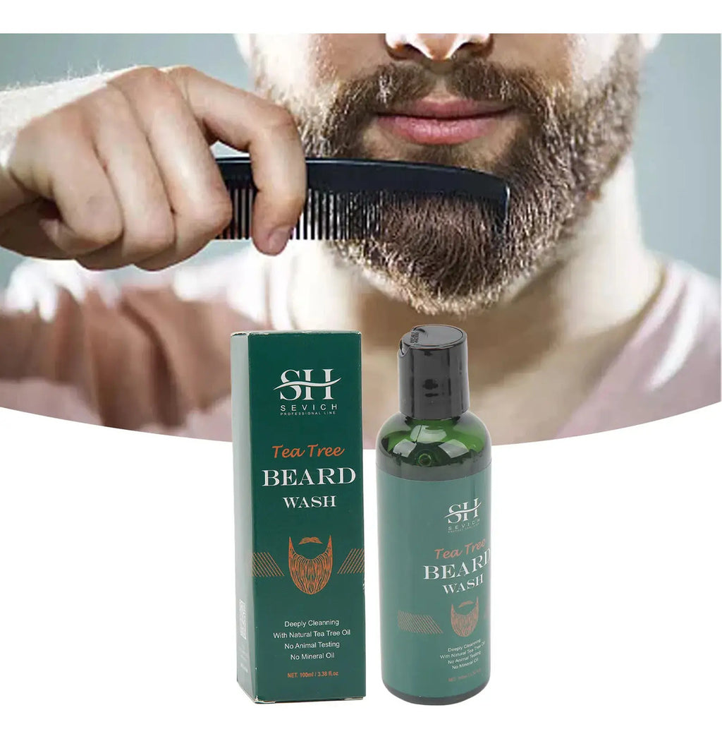 Kit de Cuidado de Barba Sevich: Shampoo + Aceite Hidratante + Bálsamo