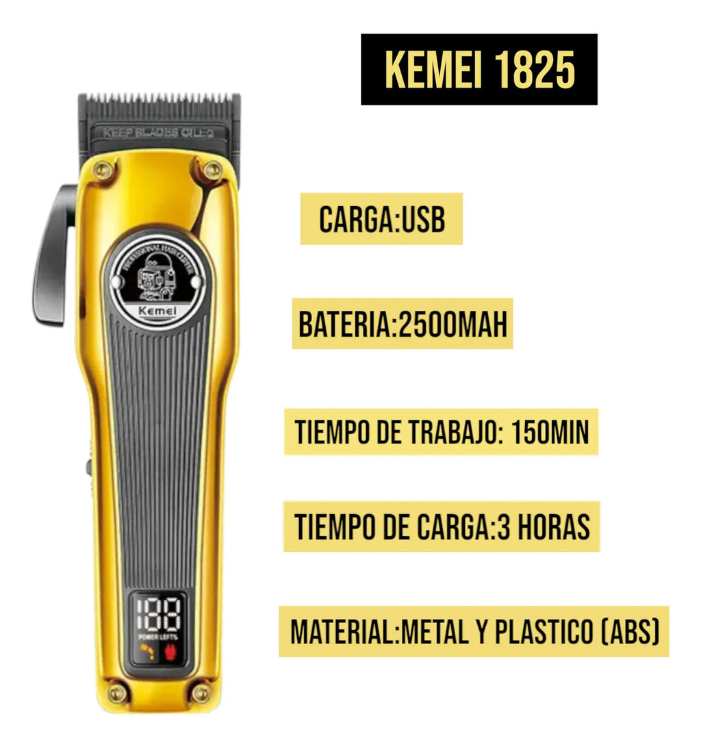Clipper Profesional Kemei KM-1825: Motor Sin Escobillas y Cuchillas DLC