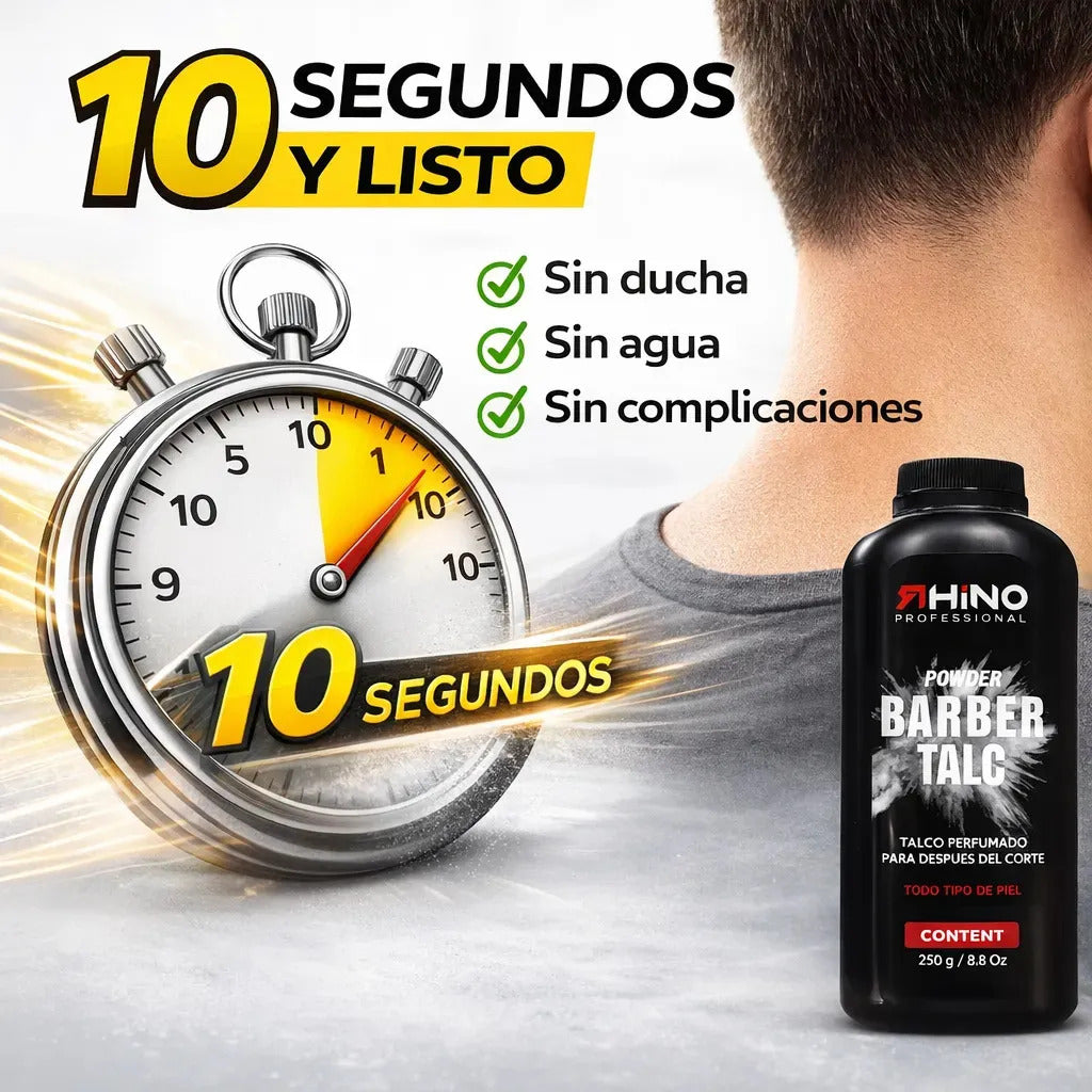 Talco Barbería Post Corte Perfumado Piel Limpia Sin Picazón