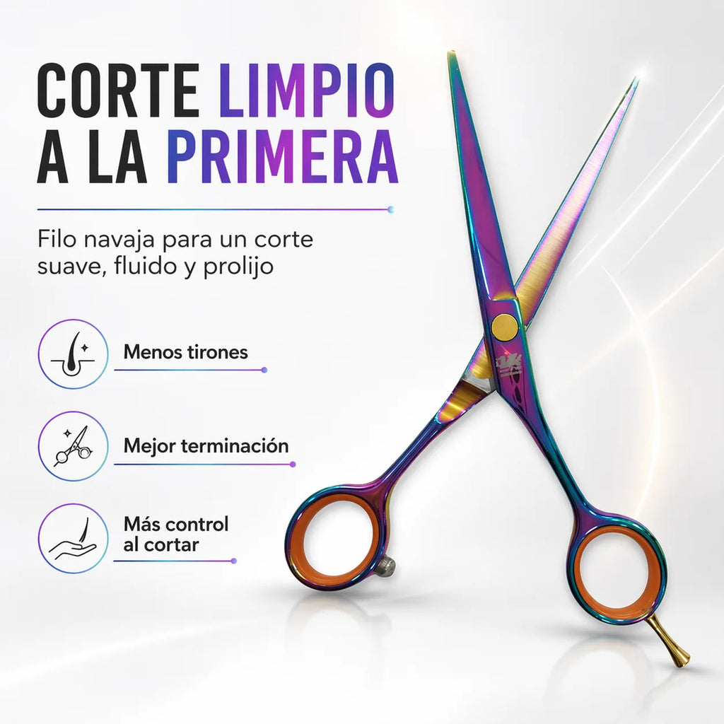 Tijera Filo Navaja 6.0 Corte Limpio Tornasol Profesional