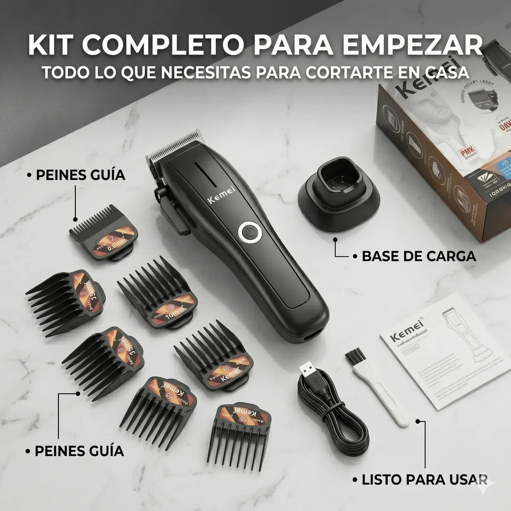 Maquina Corta Pelo Kemei 2286 Cortadora Cabello Negro Barber