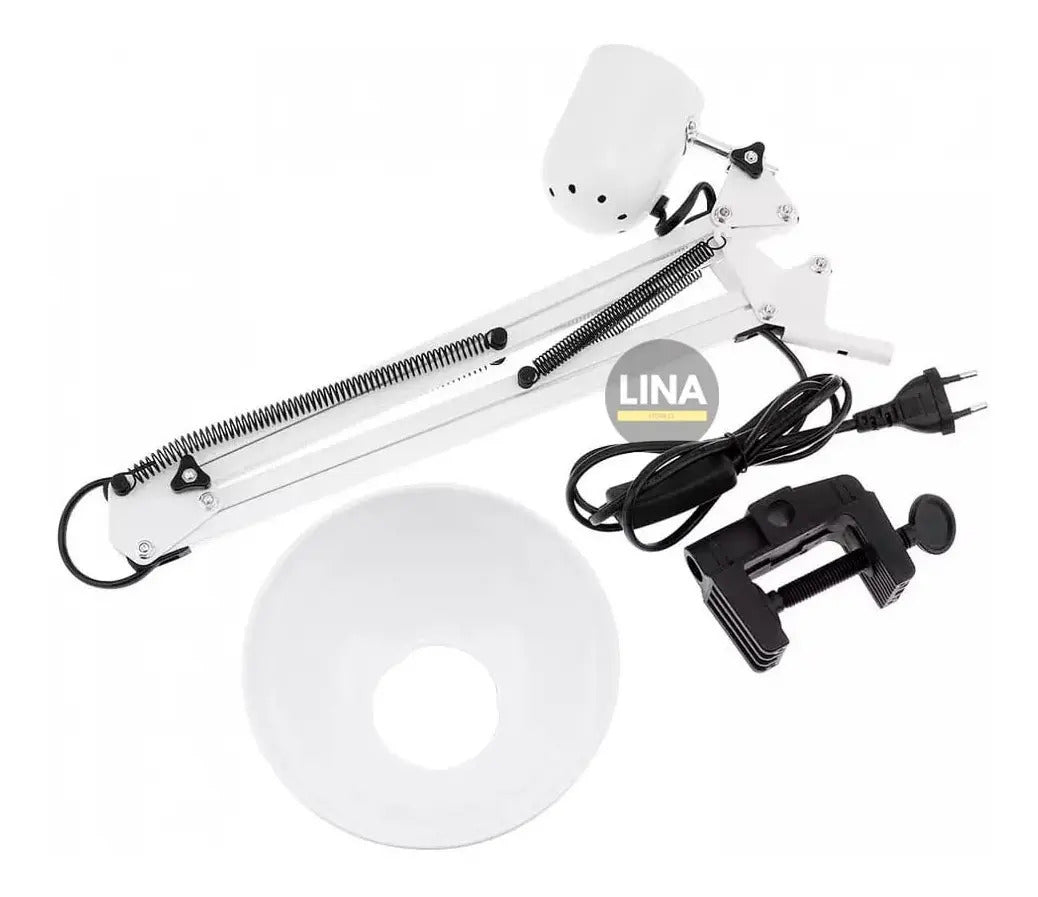 Lámpara de Escritorio Profesional con Brazo Flexible y Altura Extra de 84cm