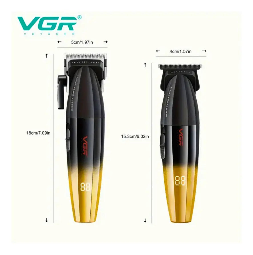 Combo VGR V-003 Clipper + V-906 Trimmer Profesional Dorado