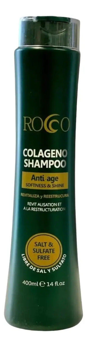 Shampoo Rocco Colágeno Sin Sal 400ml - Tratamiento Profesional Anticaída