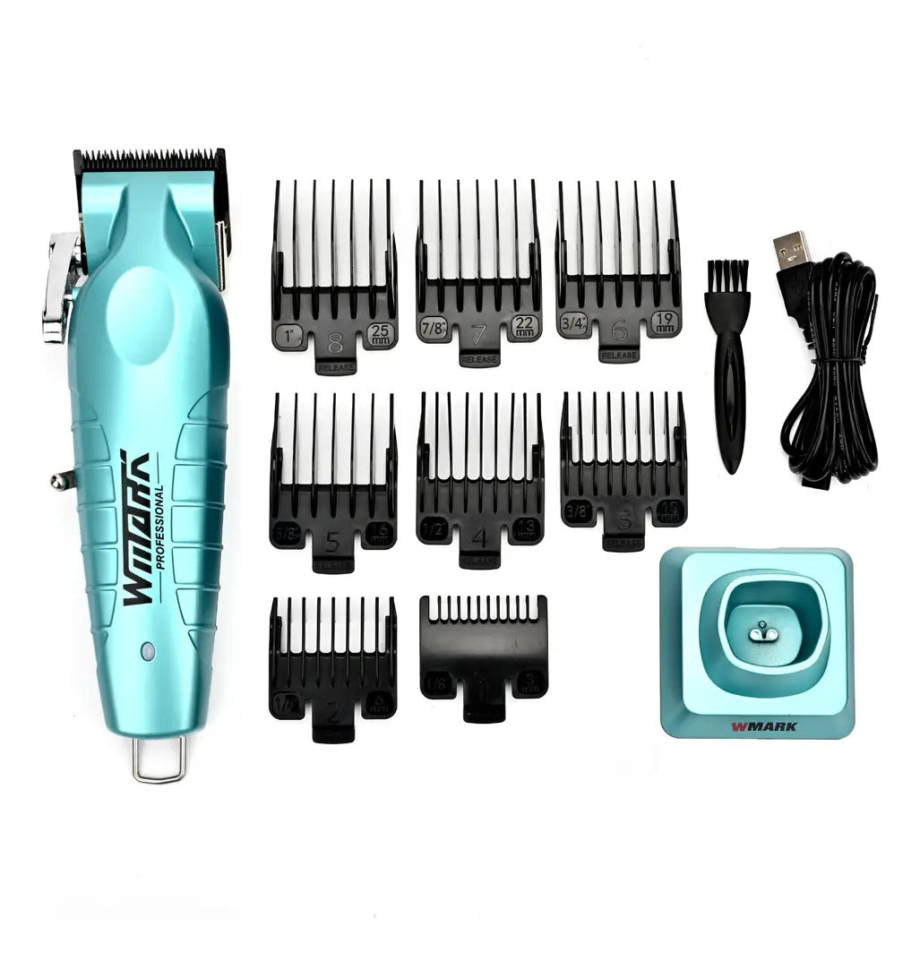 Máquina Profesional Wmark NG-133 Azul | Clipper Inalámbrica 8500 RPM
