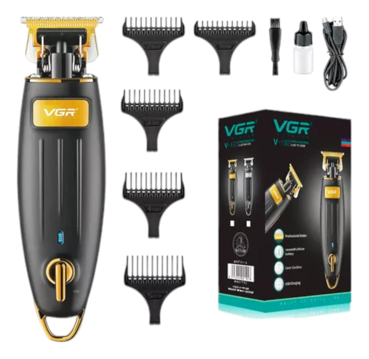 Combo VGR Profesional Clipper 003 + Trimmer 192 + Shaver 355 Barbería Completo