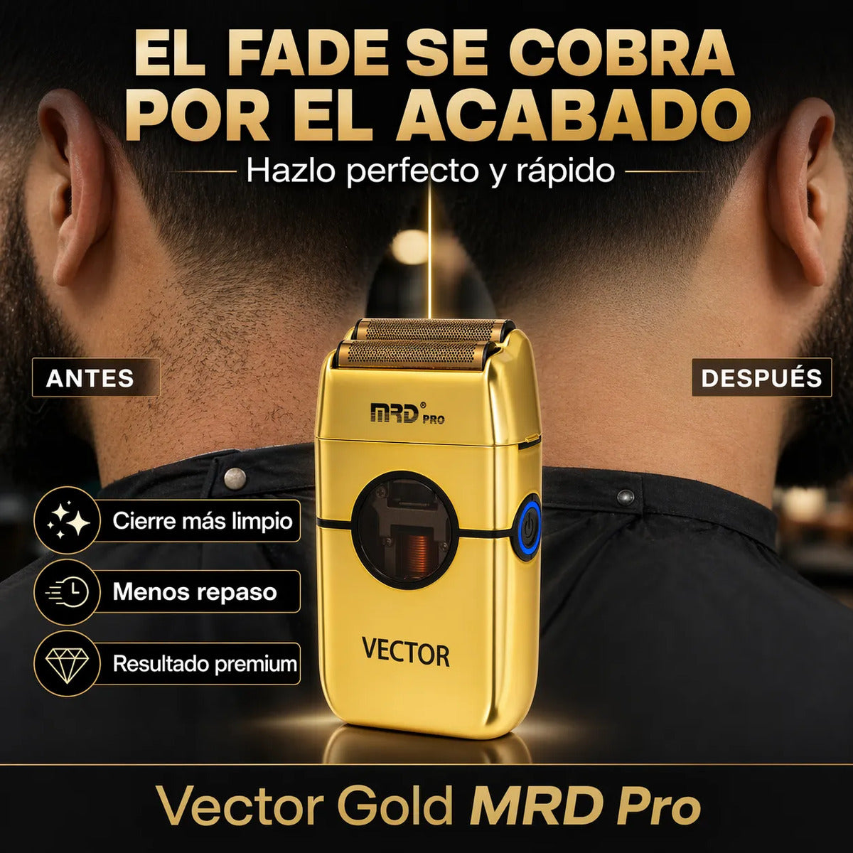 Maquina De Cortar Pelo Mrd Shaver Profesional 13.000rpm Gold