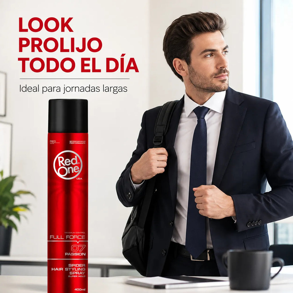 Laca Fijadora Red One Fijación Fuerte Control 12h  - 400ml