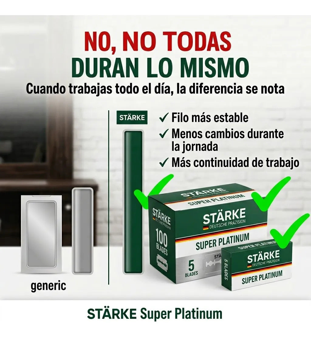Hojillas Navajas Cuchillas Repuestos Barber Starke 100 Hojas