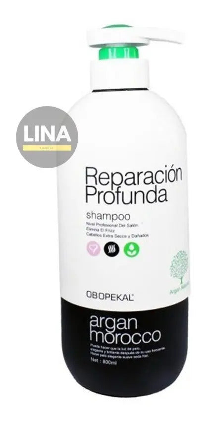 Shampoo Obopekal Argan Morocco 800ml - Reparación Profunda Profesional