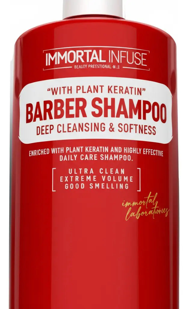 Shampoo Profesional Immortal Infuse Barbería - Keratina Vegetal y Limpieza Profunda 1000ml