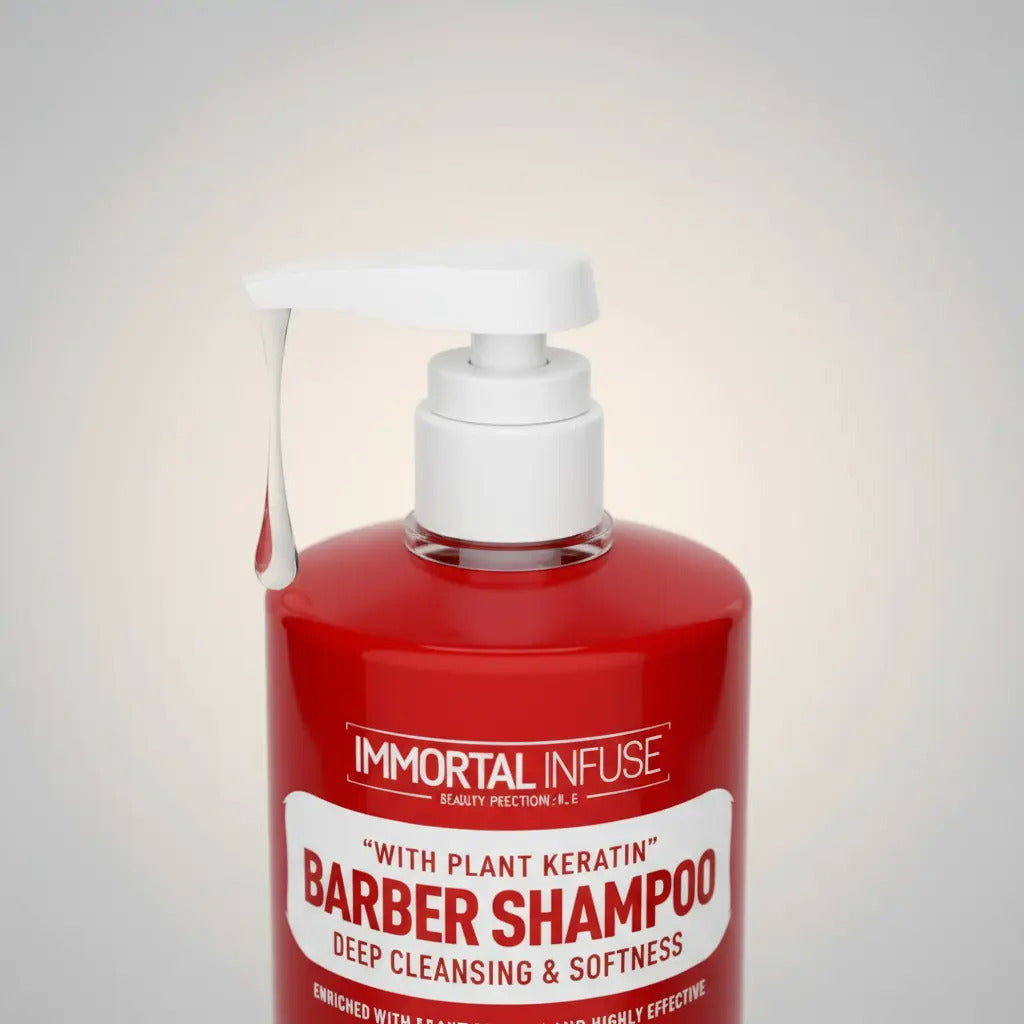 Shampoo Profesional Immortal Infuse Barbería - Keratina Vegetal y Limpieza Profunda 1000ml