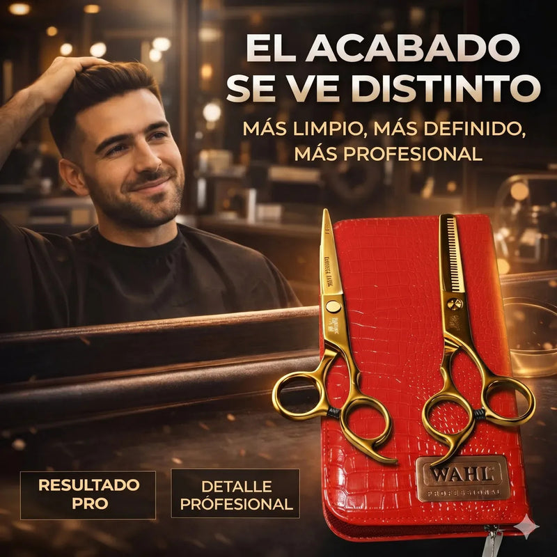 Set 2 Tijera Filo Navaja Peluquería Profesional Con Estuche
