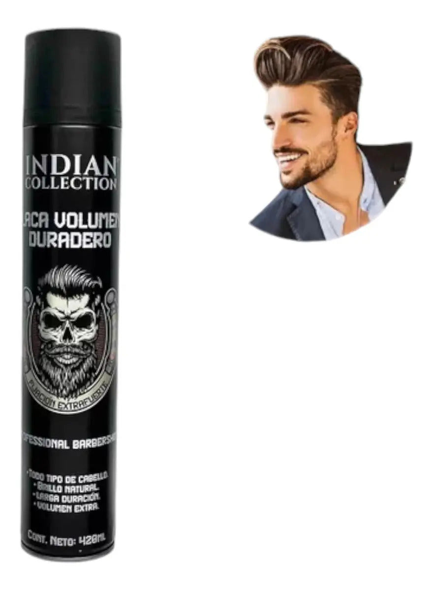 Laca Fijadora Indian Profesional - Fijación Fuerte, Volumen Extra y Brillo 24h