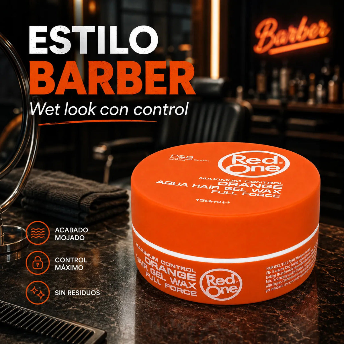 Cera Capilar Red One Orange Hair Wax Full Force 150ml