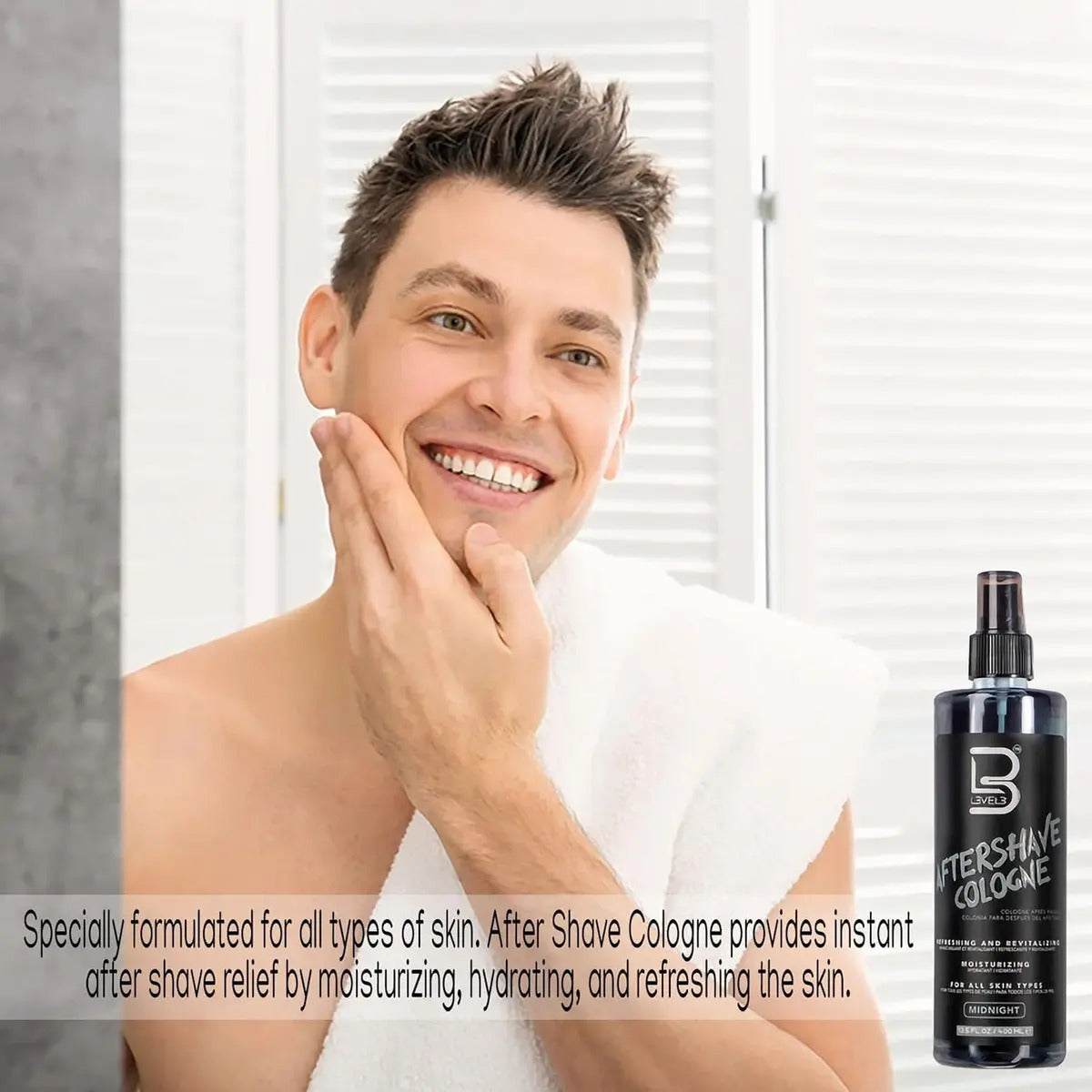 After Shave Colonia Level 3 Midnight - Loción Post Afeitado Profesional 400ml