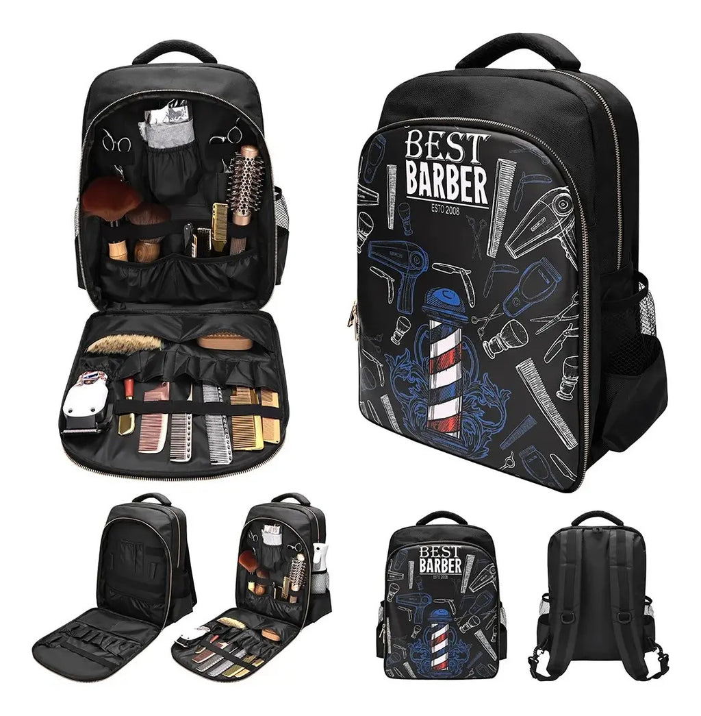Mochila Organizadora de Barbero Profesional | Bolso Porta Herramientas Negro