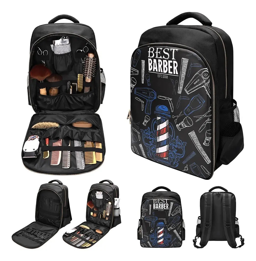 Mochila Organizadora de Barbero Profesional | Bolso Porta Herramientas Negro