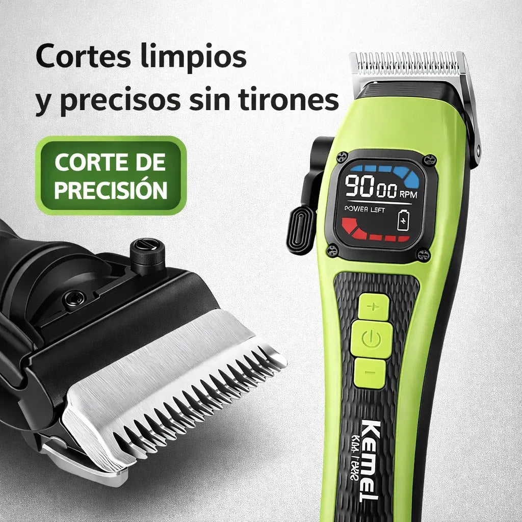 Máquina Corta Pelo Profesional Kemei Km-1862 Color Verde