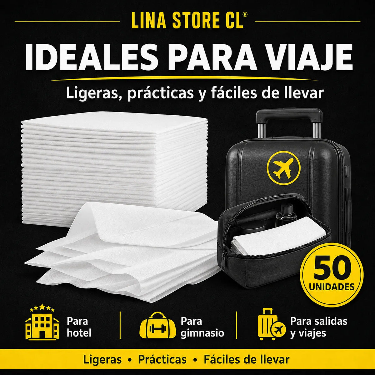 Toallas Desechables De Spa Peluqueria Gimnasio 70x30cm 50pcs