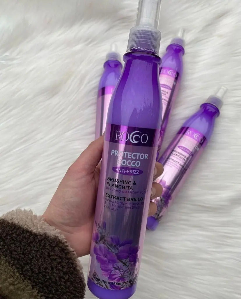 Protector Térmico Capilar Rocco Morado 375ml - Anti Frizz y Humedad