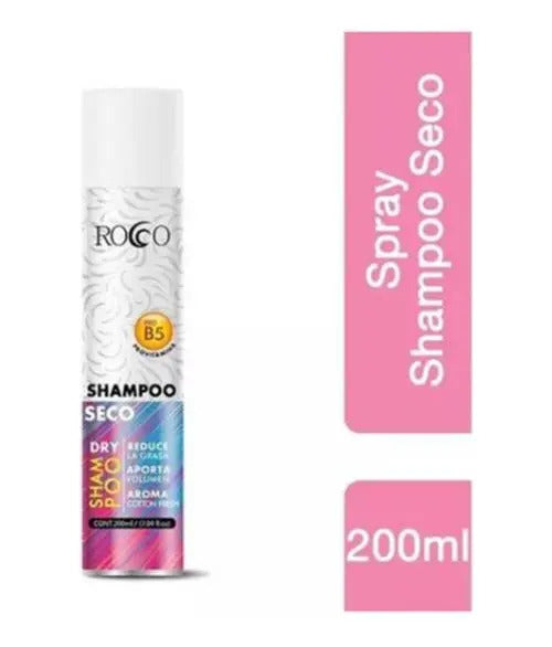 Shampoo en Seco Rocco 200ml con Pro-Vitamina B5 - Limpieza y Volumen Instantáneo