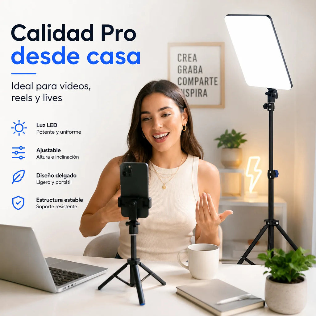 Luz Panel Led Estudio Iluminacion Regulable Uniforme Pl48