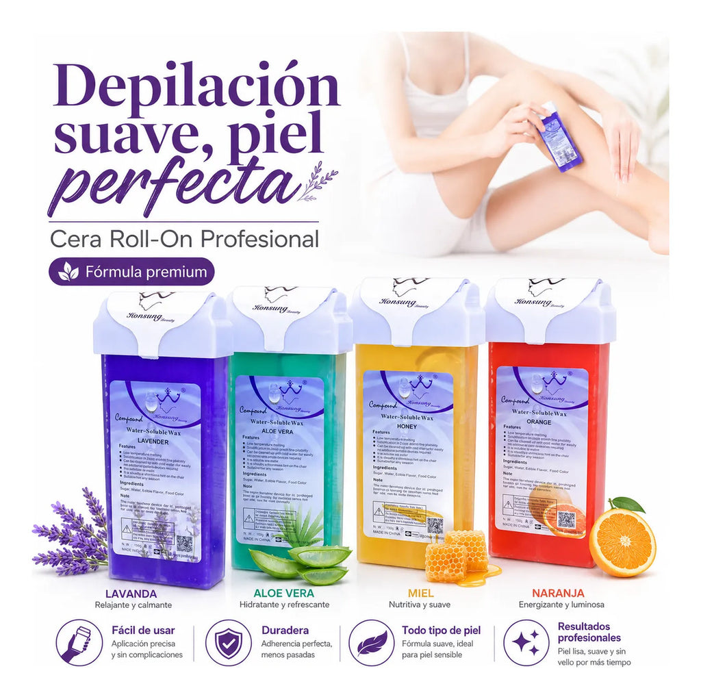 Pack 3 Ceras De Depilacion Roll On Profecionales