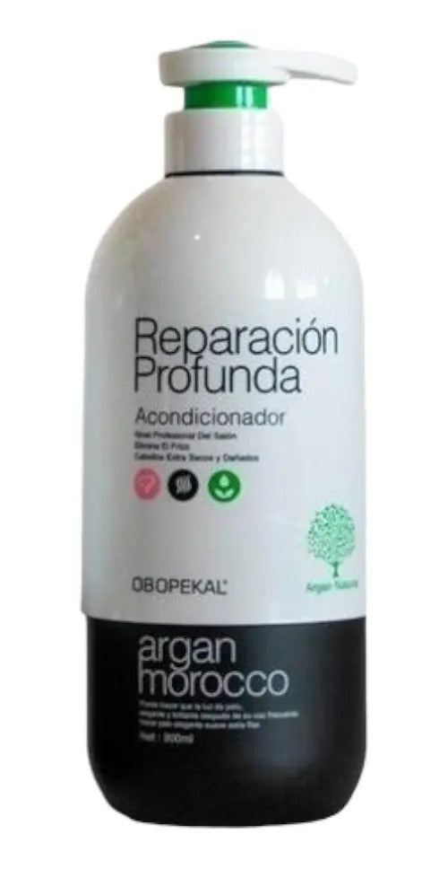 Kit Obopeckal Argan Reparación Total - Shampoo, Acondicionador y Crema