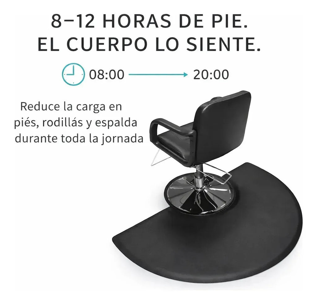 Alfombra Antifatiga Barbería Ergonómica Antideslizante Negro Negro Impermeable