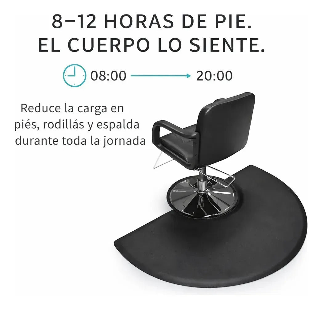 Alfombra Antifatiga Barbería Ergonómica Antideslizante Negro Negro Impermeable