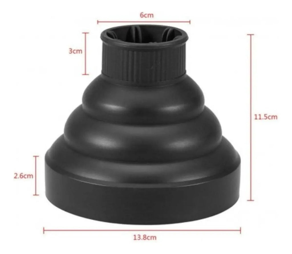 Difusor de Silicona Plegable Universal para Secador - Negro/Fucsia