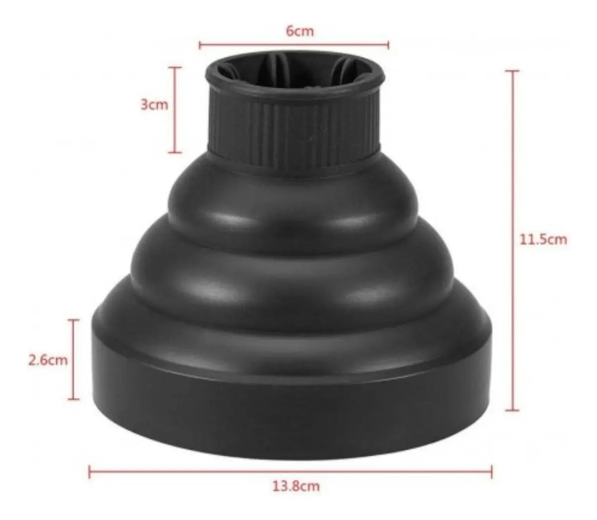 Difusor de Silicona Plegable Universal para Secador - Negro/Fucsia