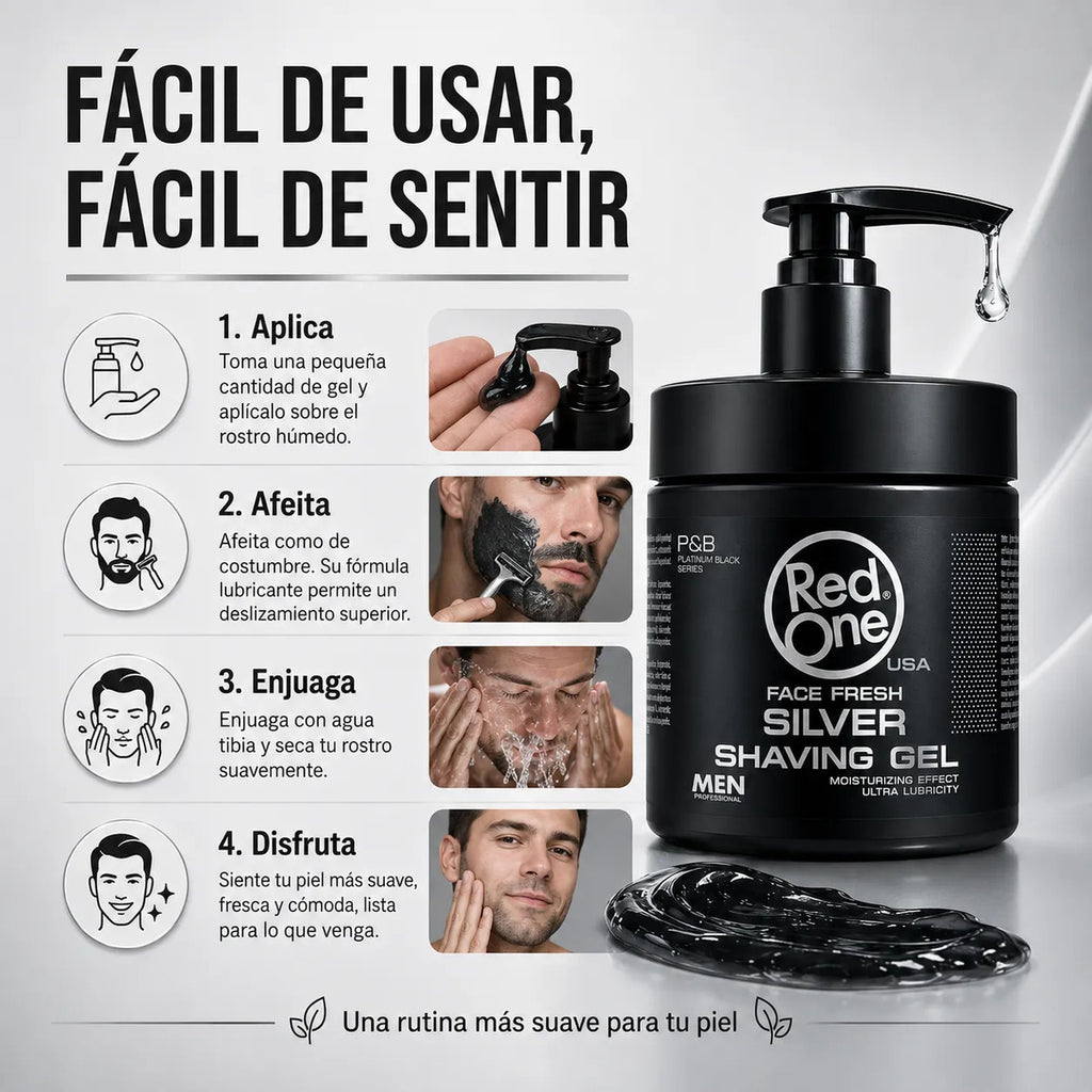Gel Afeitar Red One Silver Hidratante  Piel Sensible 100ml