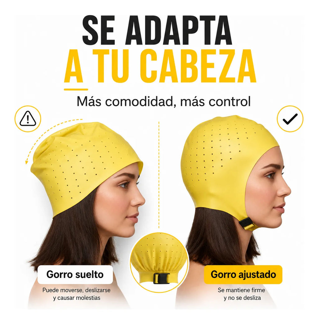 Gorro Mechas Profesional Silicona Flexible Ajustable
